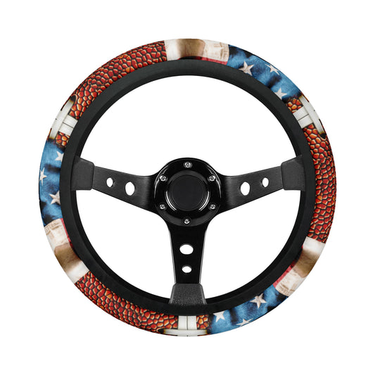 American Flag/Football Car Steering Wheel Covers