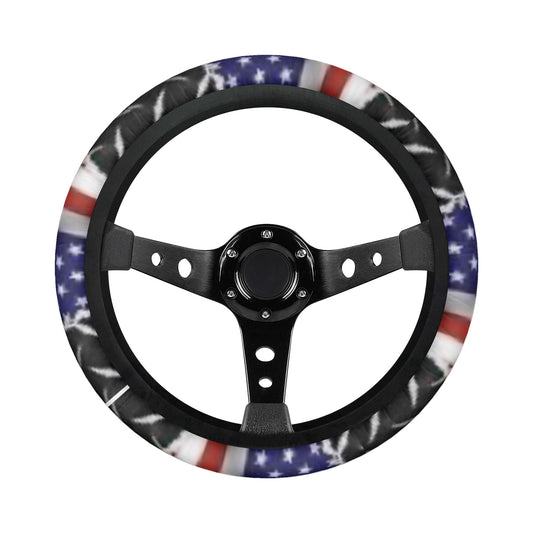 American Flag/Diamond Plate Car Steering Wheel Covers