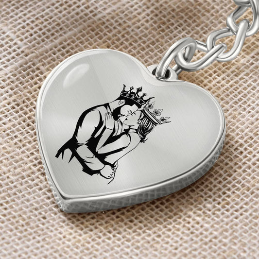 Couple King Queen-Graphic Heart Keychain