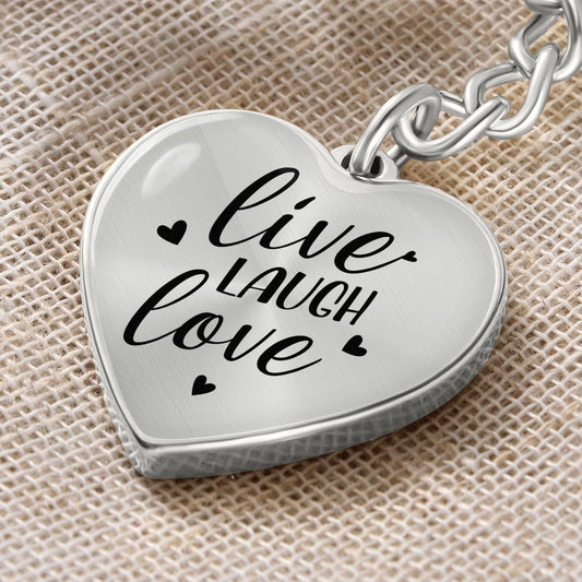 Live Laugh Love-01 Graphic Heart Keychain