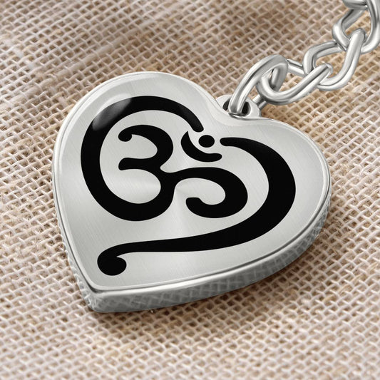 Namaste symbol-01 Graphic Heart Keychain