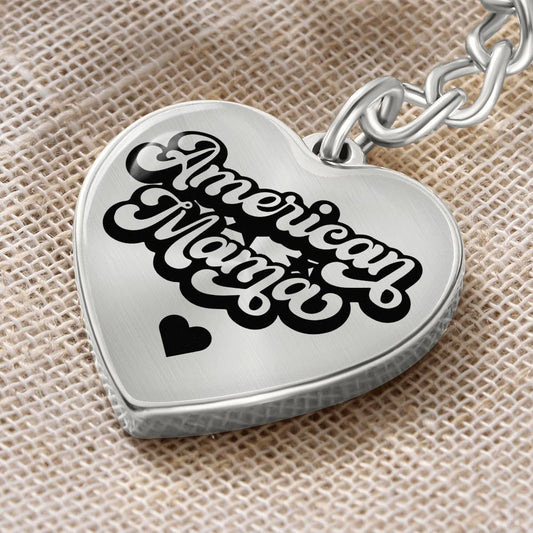 American Mama-Graphic Heart Keychain