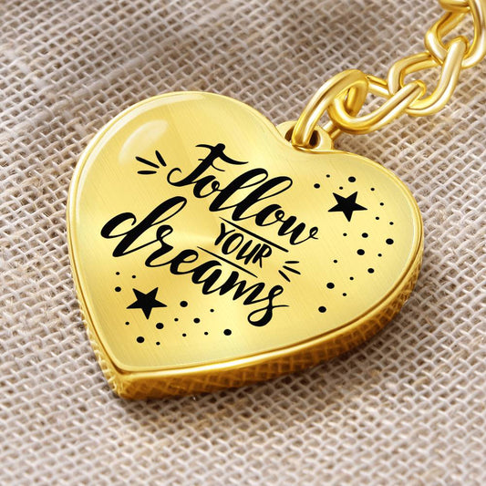Follow-Your-Dreams-Graphic Heart Keychain
