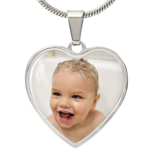 Photo Heart Necklace (Add your own Photo)