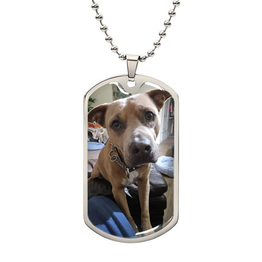 Dog Tag Photo Necklace  (add your own Photo)