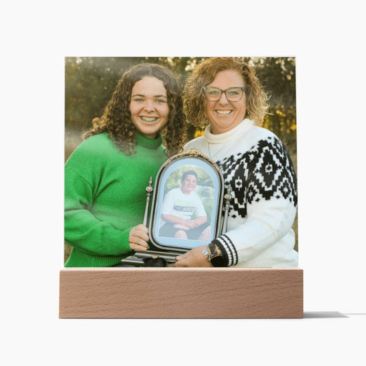 Acrylic Square Plaque with LED light option. (Add your own Photo)