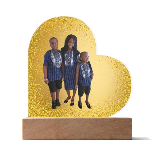 Acrylic Heart Plaque with LED light option