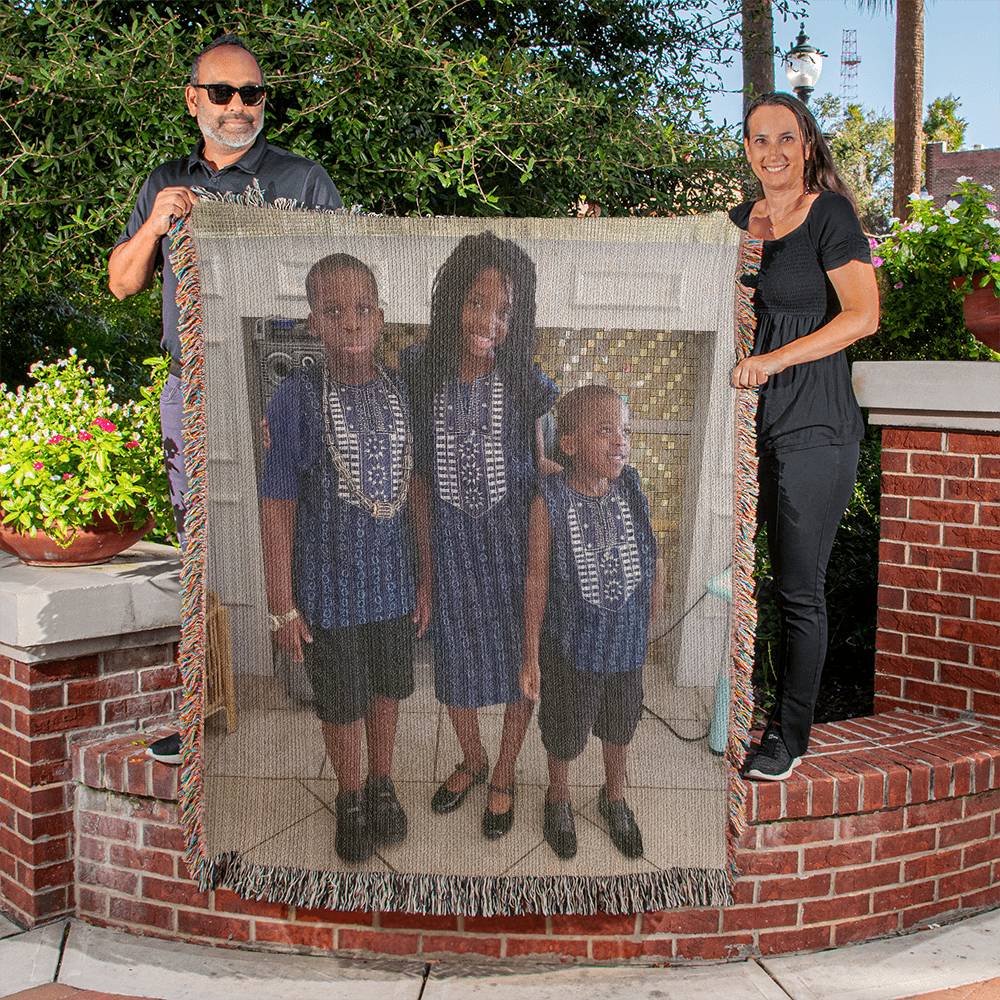 Heirloom Woven Blanket ( Add your own Photo)