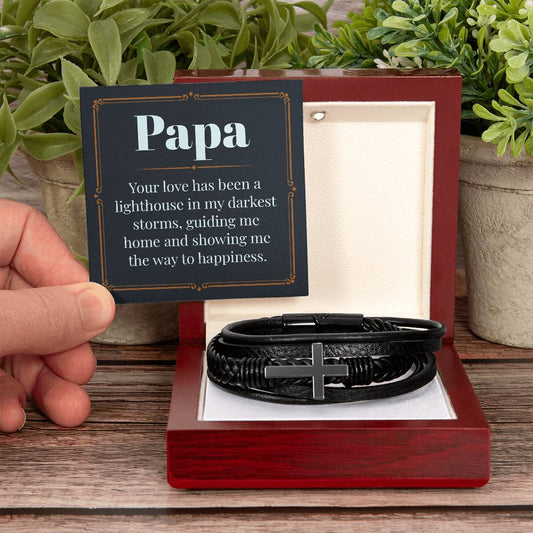 Papa-your love Men's Cross Bracelet Keeping the Faith